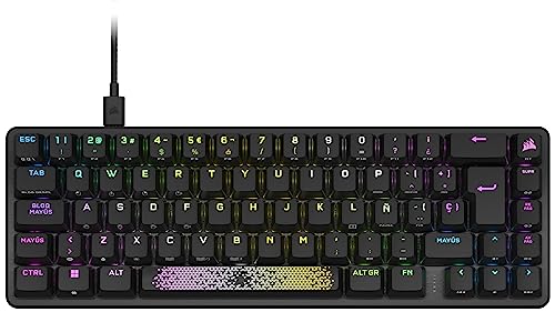 Corsair K65 PRO MINI RGB 65% Optical-Mechanical Wired Gaming Keyboard - Interruptores OPX - Teclados PBT Double-Shot - Compatible con iCUE - PC, PS5, PS4, Xbox - QWERTY ES - Negro
