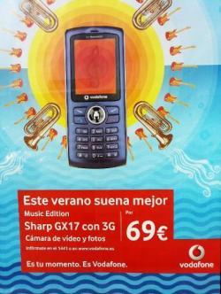 ¿Un Sharp GX17 con 3G y music edition? Fallo en la publicidad de Vodafone
