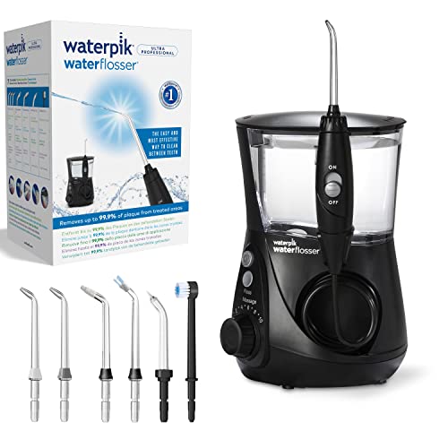 Waterpik Ultra Irrigador Dental Sobremesa Profesional con Agua a Presión y Sistema Avanzado de Control de Presión Mediante 10 Posiciones con 7 Boquillas