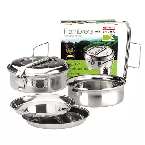 Ibili Fiambrera con dos platos, acero inoxidable