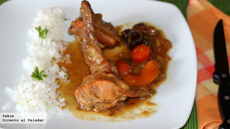 Conejo guisado con cerveza Inedit. Receta