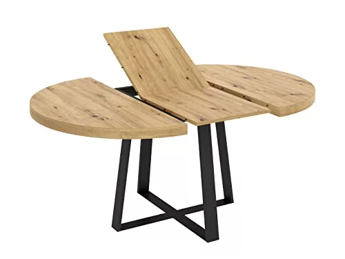 DEKIT GRUPO RIMOBEL Duna Mesa de Comedor Redonda Extensible, 77x110-158 cm