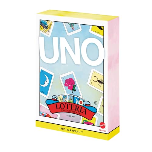 UNO Juego de Cartas Canvas Lotería para niños de 7 años en adelante