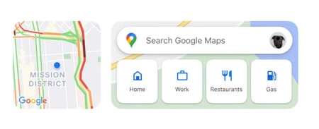 iOS 上の新しい Google マップ ウィジェット