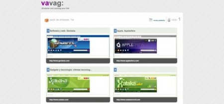 Vavag es un acortador que permite agregar varias URLs a la vez y mostrarlas de varias formas