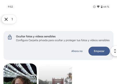 非公開フォルダーを有効にするための Google フォトの提案