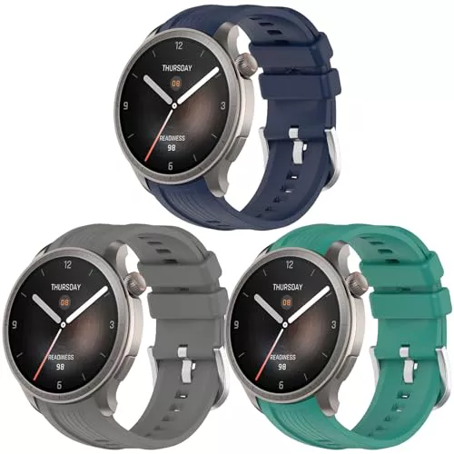 SenMore 3 Piezas Silicona Correa para Amazfit Balance/Bip 5/Bip 6, Ajustable Impermeable Deportiva Recambio Pulsera Correa para Amazfit Balance(A2286).