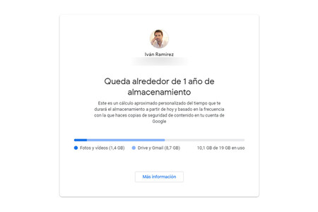 Cuánto espacio te queda en Fotos
