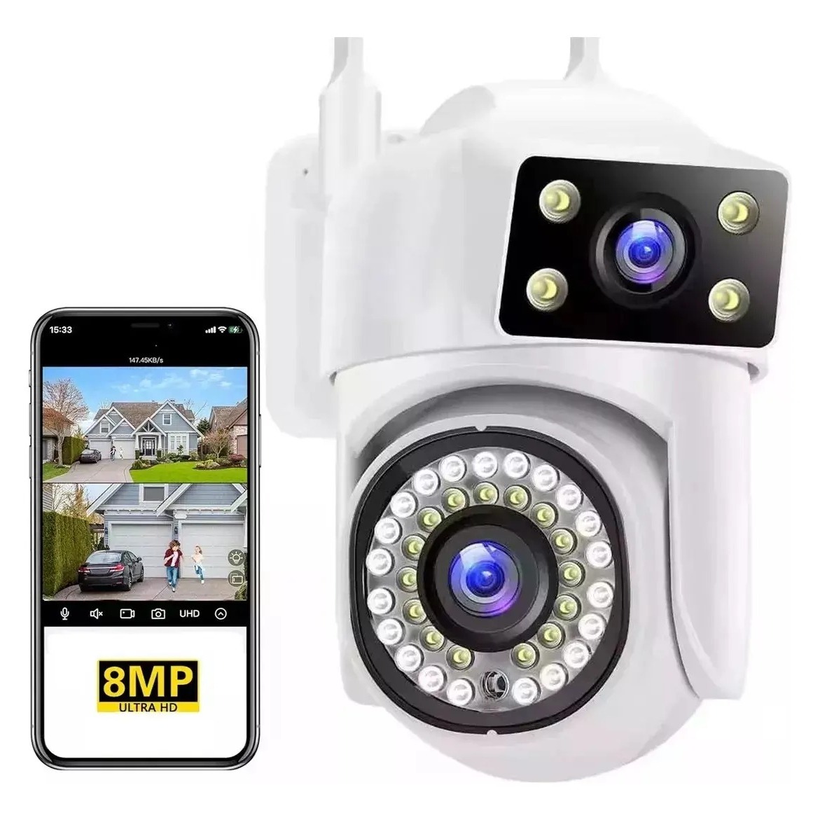 Cámara de seguridad 4K, tipo domo de YUTUCAM