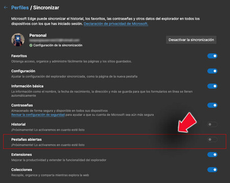 Microsoft prepara la sincronización de pestañas en Edge para dar el salto a macOS, iOS y Android