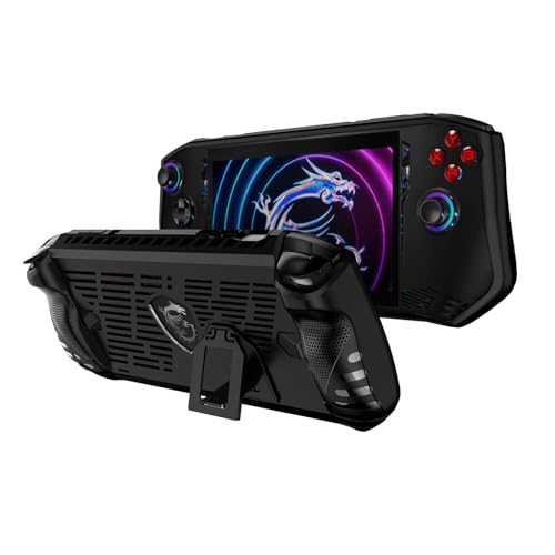 Hzycwgone Funda TPU Grip Protector para MSI Claw A1M Gaming Handheld, Negro
