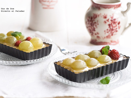 Tartaletas de uvas y crema. Receta
