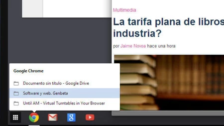 Google Chrome en Windows 8, menú botones