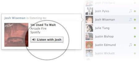 Facebook ya permite a los usuarios escuchar la música de sus amigos