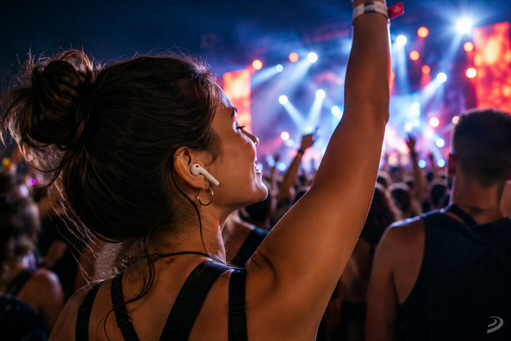 AirPods usados en un concierto