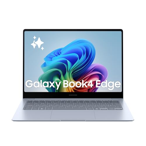 Samsung Galaxy Book4 Edge, Ordenador Portátil IA Copilot+, PC 14" HDR, Snapdragon X Elite X1E-80-100, 16GM RAM, 512GB SSD, Qualcomm Adreno GPU, Windows 11 Home, Azul, Teclado QWERTY Español