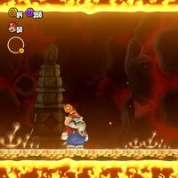 Plataformas sobre el río de lava al 100% en Super Mario Bros. Wonder
