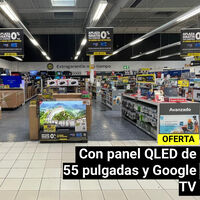 Carrefour tiene por menos de 38 euros al mes (y sin intereses) esta tele QLED de 55 pulgadas con Google TV