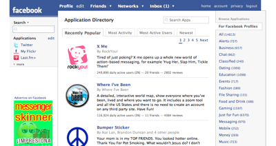 Facebook siguiendo el modelo definido por OpenSocial