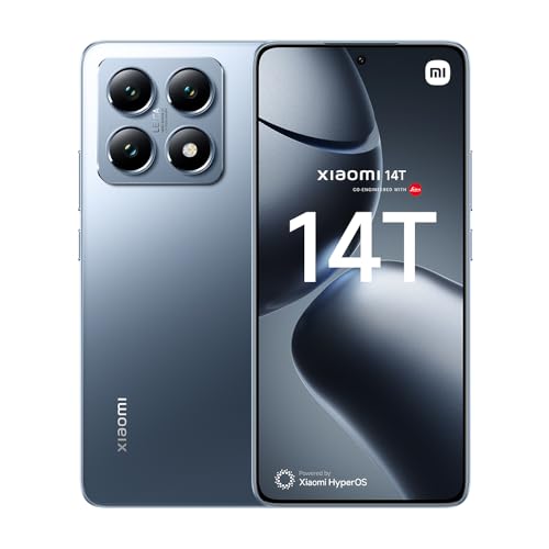 Xiaomi 14T – Smartphone de 12+256GB, Lentes Leica Summilux, MediaTek Dimensity 8300 Ultra, Pantalla AMOLED de 6,67'' 144Hz, HyperCharge 67W, Azul Titanio (Versión ES)