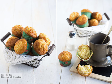 Magdalenas de limón con copete. Receta