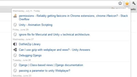 Accede más rápido a los últimos marcadores guardados en Chrome con Recent Bookmarks