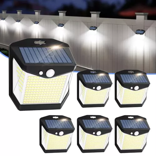 Solar Luz LED Exterior Movimiento - 248 LED Luces Solares 6 Paquete IP65 Impermeable