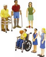 Muñecos que representan personas con discapacidades
