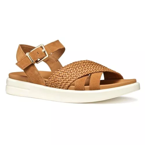 Geox D XAND 2S B, Sandalia Mujer, Cognac, 42 EU
