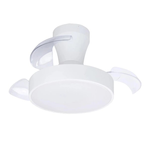 Ventilador de techo retráctil con luz motor DC Torrent blanco 2000 lm CCT 55 cm
