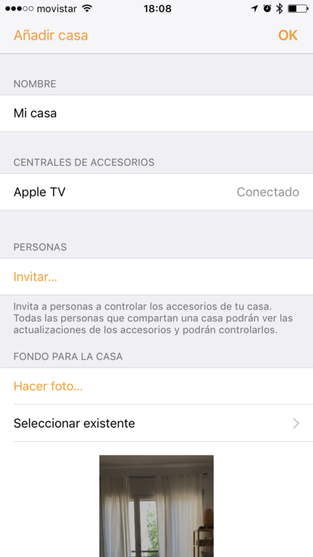 Homekit Opciones