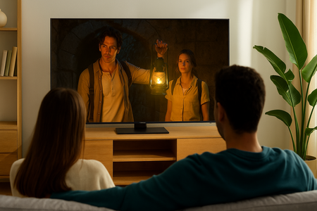 viendo televisor Samsung