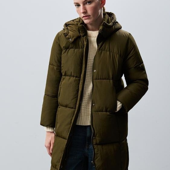 Abrigo largo acolchado

