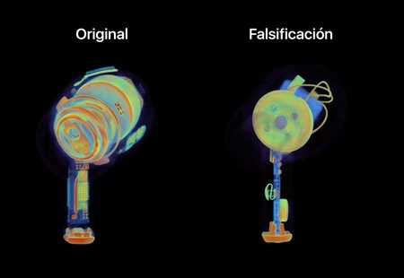 オリジナルと偽物の AirPods の内部