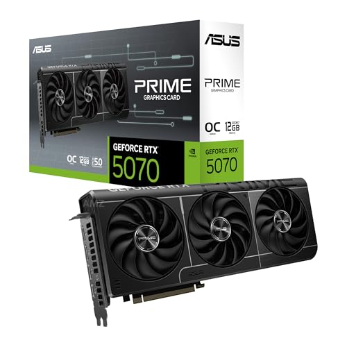 ASUS Prime GeForce RTX 5070 OC Edition 12GB GDDR7 - Tarjeta gráfica SFF-Ready (PCIe 5.0, 12GB GDDR7, HDMI/DP 2.1, 2.5 Ranuras, Ventiladores Axial-Tech, Dual BIOS)