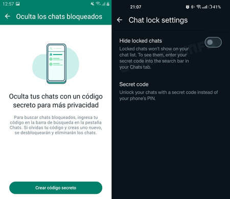 Bloqueo Chat Código WhatsApp