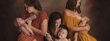 Esta imagen refleja el amor de una madre alimentando a su bebé sin importar cómo: con lactancia materna, biberón o sonda