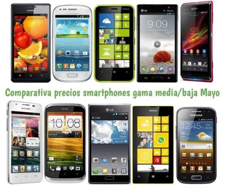 Comparativa Precios Smartphones más baratos Mayo 2013
