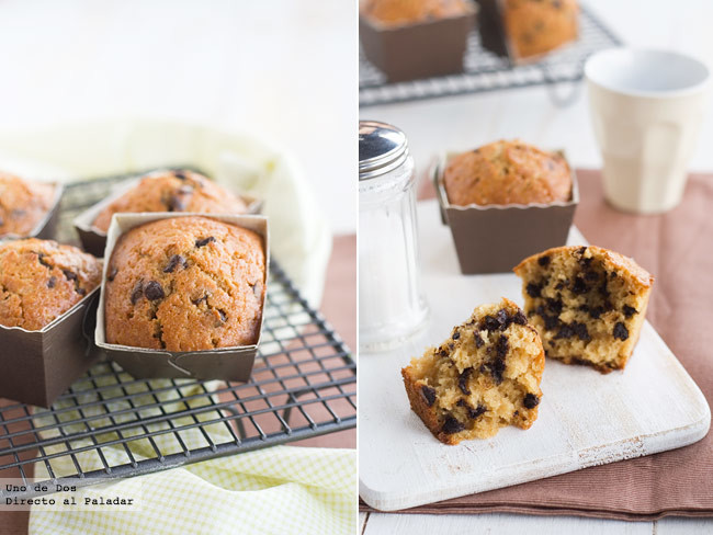 Receta de bizcochitos de piña y chocolate, para aprovechar restos de fruta