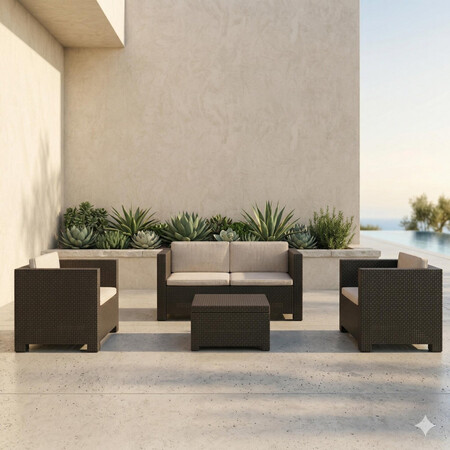 Conjunto De Jardin Diva Confort Wengue