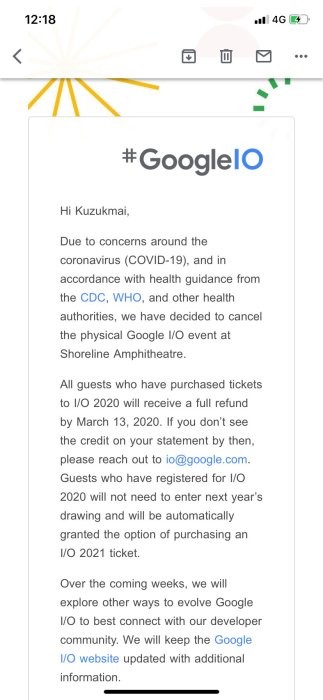 Google I/O 2020 Coronavirus