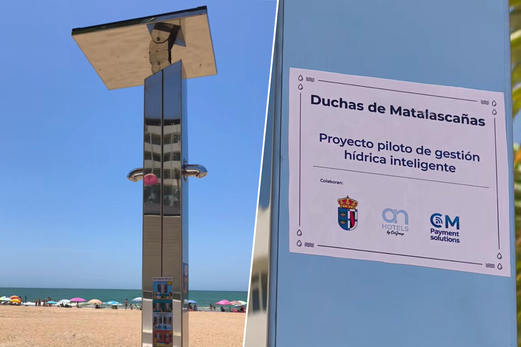 España estrena la ducha inteligente en la playa de Matalascañas. Necesita el móvil (y pagar)