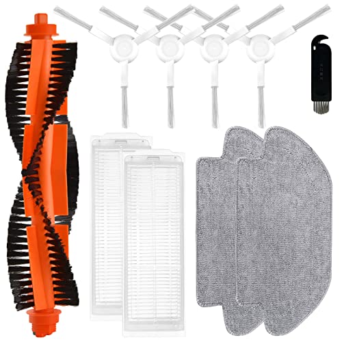 liveryde Accesorios de Repuesto para Xiaomi Robot Vacuum Mop 2S / Mop P/Mop Pro / S12, 1 Cepillo Central, 4 cepillos Giratorio, 2 filtros hepa, 2 paños de fregado, 1 Herramientas de Limpieza