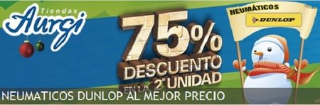 75% de descuento en el segundo neumático Dunlop en Aurgi