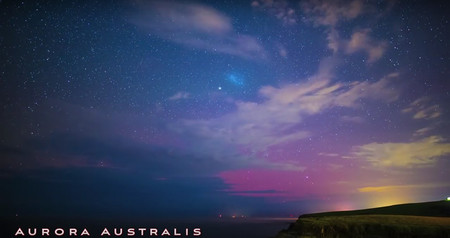 Un fotógrafo capta al mismo tiempo tres fenómenos metereológicos raros: aurora austral, lluvia de meteoritos y espectros rojos