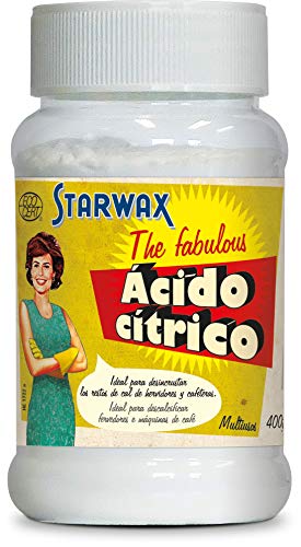 Starwax The Fabulous Ácido Cítrico en Polvo 400 gramos - Limpiador Multiusos, Desincrustante de Suciedad y Óxido. Quitamanchas. Limpia y elimina la cal, el sarro