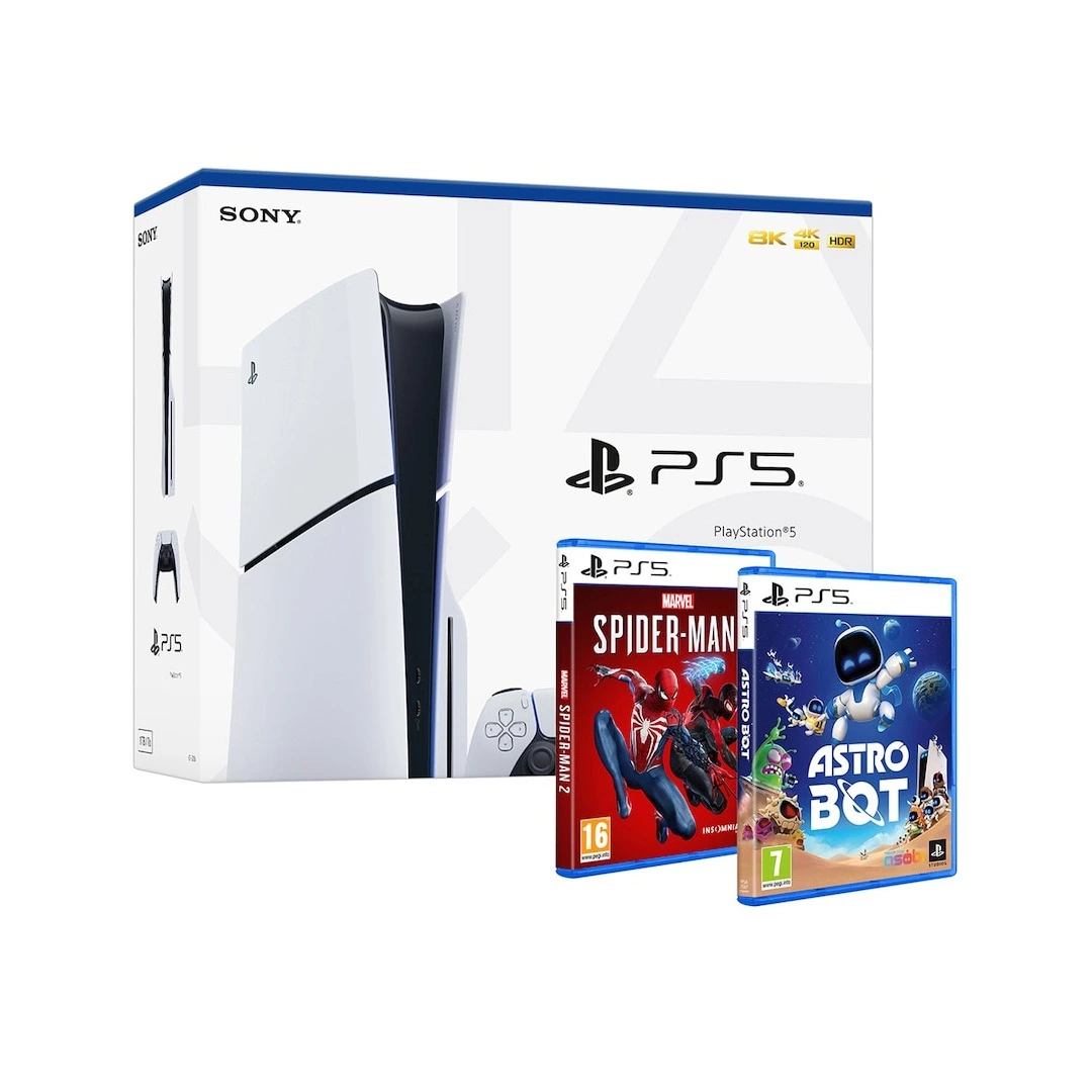 Bundle PlayStation 5 Slim + Spiderman 2 + Astro Bot.