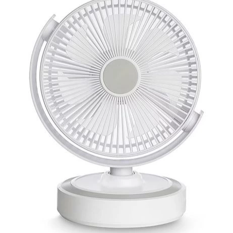 Ventilador de sobremesa de 10W. Con oscilación automática de 90°, 4 modos de ventilación y batería de 4500 mAh.
