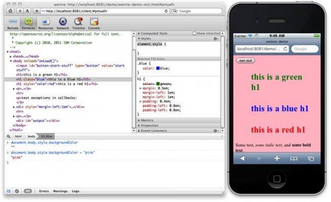 Weinre: Inspector Web Remoto