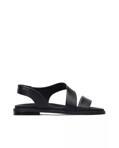 Pikolinos Navia Sandalias Planas Mujer | en Cuero | con Elástico en color Negro